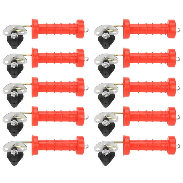 Ccdes Insulated Gate Handle,10pcs Insulated Spring Gate Handles With 10 Pcs Insulators For Electric Fence