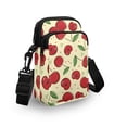 thumbnail image 2 of HELLHERO Crossbody Sling Bags, Polyester Lightweight for Adults, Red Cherries Leaves, 2 of 5