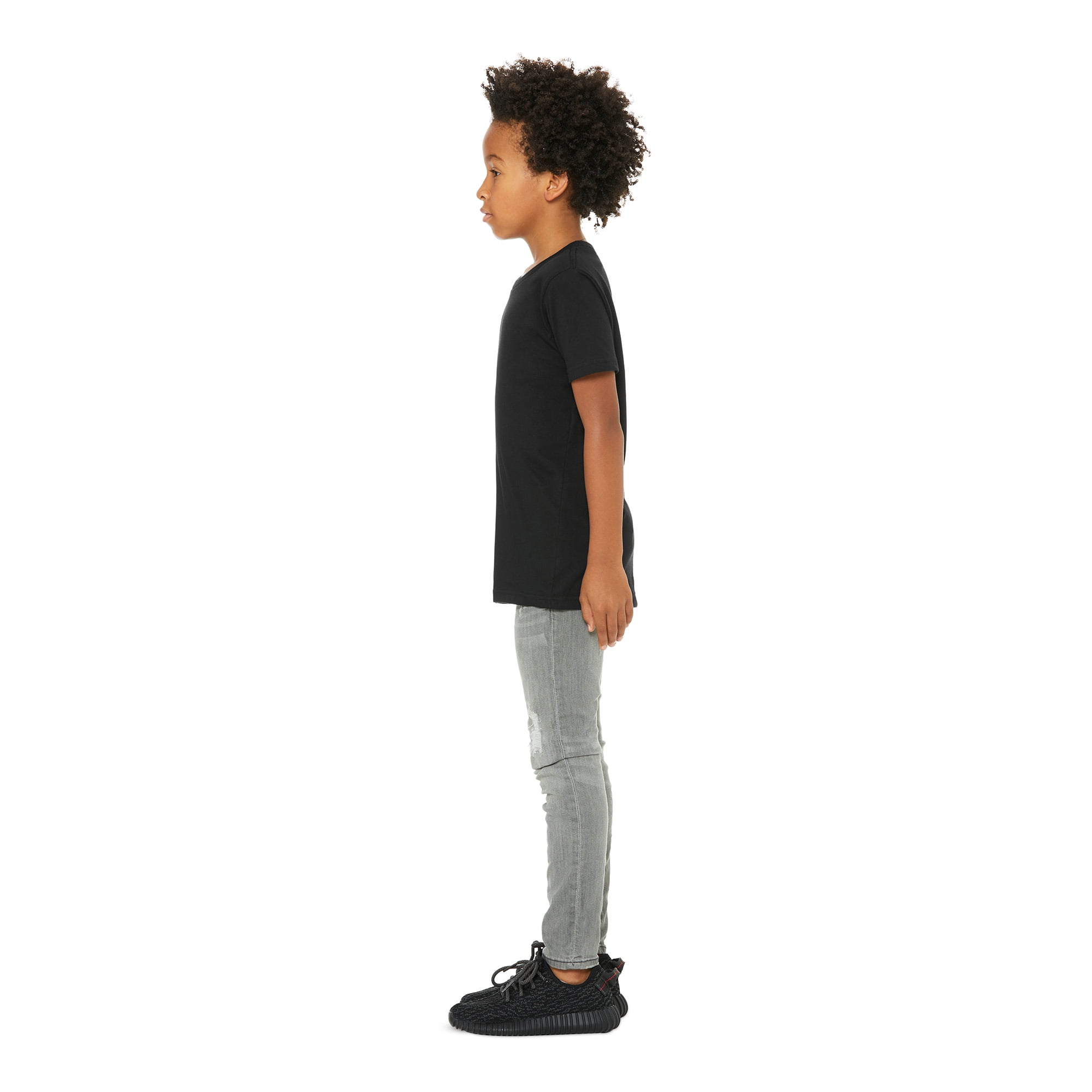 BELLA+CANVAS Youth Unisex Short Sleeve Crew Neck T-Shirt for Crafting, Black, Youth Medium
