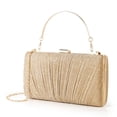 thumbnail image 1 of Bolso de noche plisado Kseymeir Clutch Purse para mujer, dorado, 1 of 7