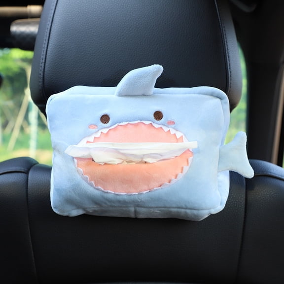 Cartoon Plush Car Tissue Holder Colorful / Vibrant Design Short Plush Tissue Box Bracket For Auto Armrest Box & Car Seat Back Car Decorations Home & Car Use (Color Orange, Yellow, Blue, Green)