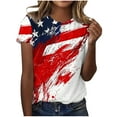 thumbnail image 2 of Patriotic T Shirt Women 4th of July Womens T Shirts 4th of July Womens Shirt Women Fourth of July Top Patriotic Tee Fashion Women's Summer Short Sleeve Print Short Sleeve Round Neck Blouses, 2 of 4