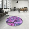 thumbnail image 4 of Ahgly Company Tapis d'Intérieur Lavable en Machine Carré Transitionnel Violet Violet, 3 Pieds Carré, 4 of 7