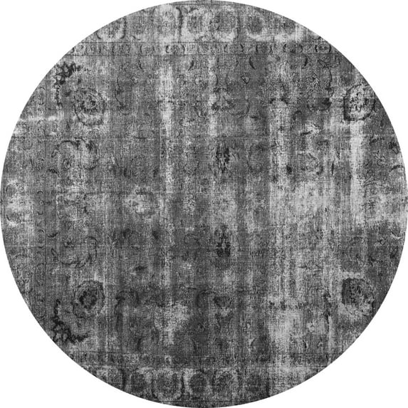 Ahgly Company Indoor Round Abstract Gray Contemporary Area Rugs, 8' Round