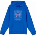 thumbnail image 4 of Distressed Black Metal Butterfly Adult Blue Long Sleeve Hoodie-3XL, 4 of 6