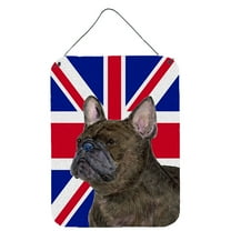 French Bulldog with English Union Jack British Flag Wall or Door Hanging Prints