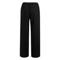 thumbnail image 6 of WULMLEO Linen Pants Women Spring Summer Dressy Casual High Waisted Drawstring Pant Cotton Straight Leg Lounge Trousers Black L, 6 of 6