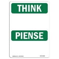 thumbnail image 1 of SignMission OS-TS-A-1218-L-11809 12 x 18 Po Signe de Pensée OSHA - Blanc Écrit Bilingue, 1 of 1