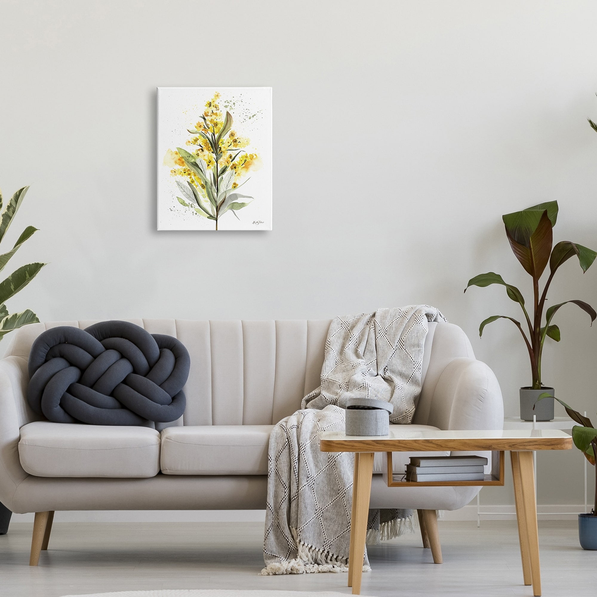 Stupell Industries Wild Daisies Leaf Sprout Flower Impressionist Illustration,16 x 20, Design by Kelley Talent