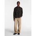 thumbnail image 2 of No Boundaries Cotton Boxy Cropped Fit Printed Flannel Shirt with Long Sleeves, Men's XS-5XB, 2 of 5