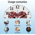 thumbnail image 3 of Love Flowers Wall Clock 12 Inch Non-Ticking Clock Round Decorative Printed Wall Clock for Home Office Decoration, 3 of 9