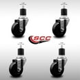 thumbnail image 2 of 3.5 Inch SS Phenolic Wheel Swivel 1-7/8 Inch Expanding Stem Caster Set SCC, 2 of 2
