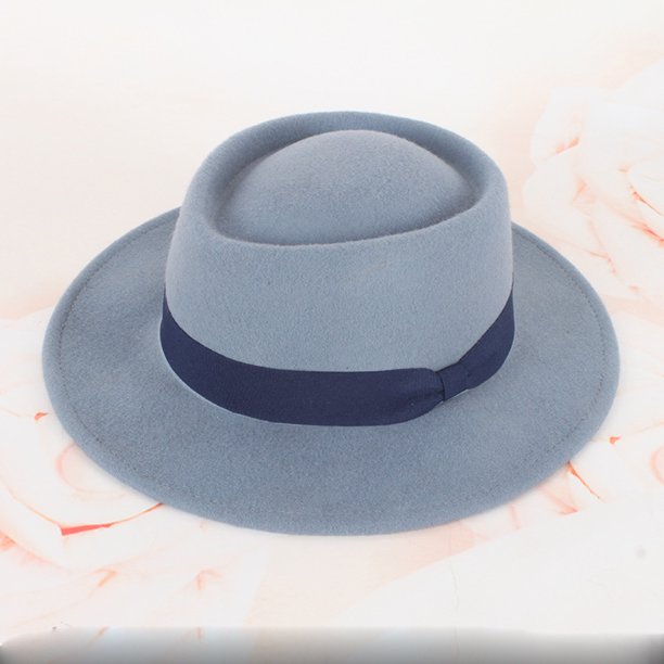 Otoño e invierno, sombrero de lana de ala ancha de moda simple europeo y americano, sombrero de lana de fieltro informal para compras