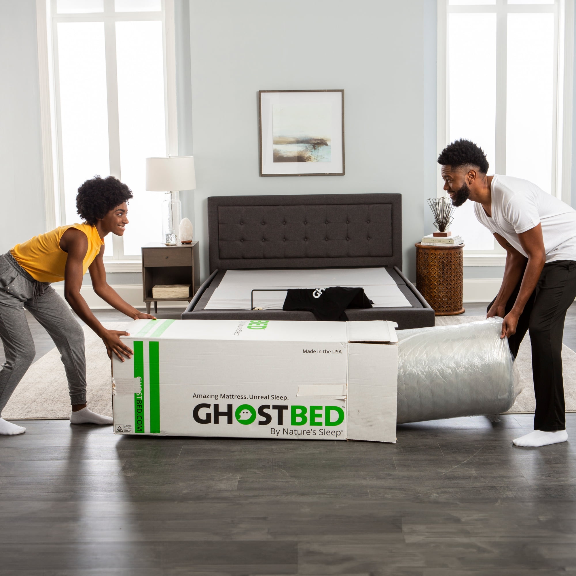 GhostBed 12" Hybrid Mattress, California King, Medium-Plush, Mattress-in-a-Box