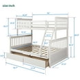 thumbnail image 7 of Twin Over Full Bunk Bed with Ladder Solid Wood Bunk Bed Frame with 2 Storage Drawers, 7 of 7