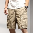 thumbnail image 2 of Mens Shorts – Casual Tech Shorts with Drawstring Men's Casual Style Shorts Comfortable Summer Wear Solid Color Stylish Design Everyday Cargo Pants, 2 of 4