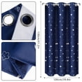 thumbnail image 4 of Relax love 2pcs Star Printed Curtains,Blackout Eyelet Polyester Room Curtain,Navy Blue, 4 of 8