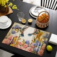 thumbnail image 3 of Vintage Hummingbirds Placemats Set of 4, Spring Farmhouse Country Flowers Placemats for Dining Table, Place Mats for Kitchen Tabletop, Waterproof Wipeable Dining Table Mats Set, 3 of 9