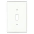 thumbnail image 2 of Cooper PJ1W White Mid-Size Unbreakable Single Gang Toggle Light Switch Wall Plate, 2 of 2