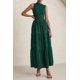 thumbnail image 2 of Vestido de verano PRETTYGARDEN 2025, camiseta sin mangas con ojales, maxi verde oscuro, 2 of 7