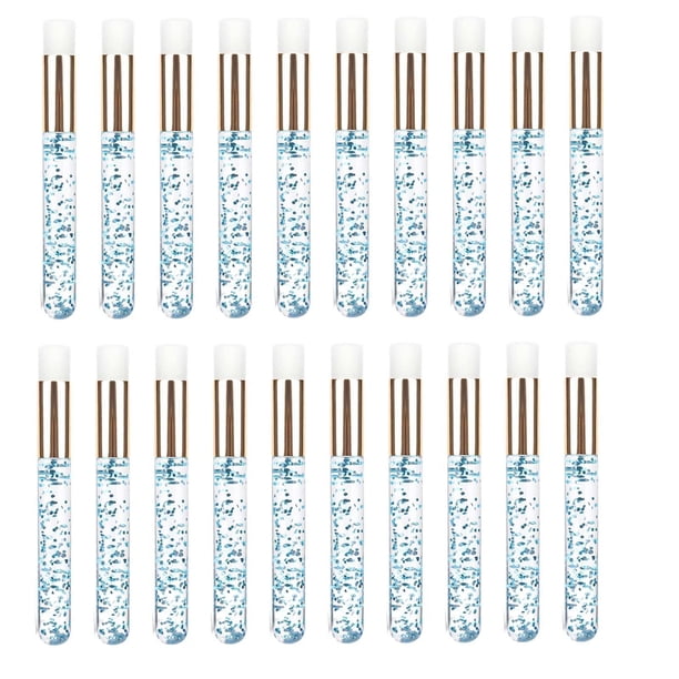 Vogacara 20 Pieces Lash Shampoo Brushes Cosmetic Remover Off Lash Peel Tool Pinceles de maquillaje y herramientas oro azul