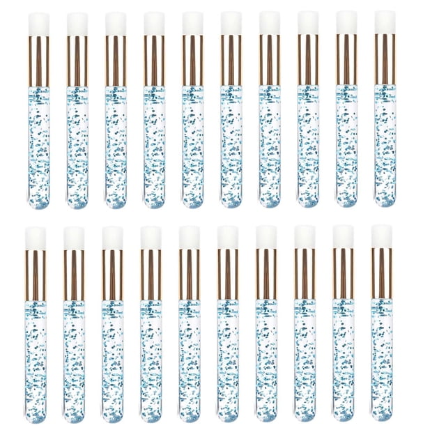 Vogacara 20 Pieces Lash Shampoo Brushes Cosmetic Remover Off Lash Peel Tool Pinceles de maquillaje y herramientas oro azul