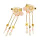 thumbnail image 4 of 2 pasadores colgantes con y borlas para mujer, accesorios para el cabello con flores de mariposas dorado Yuyangstore  Clips de pelo chinos para mujeres, 4 of 8