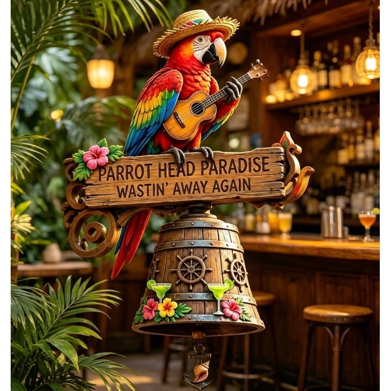 PARROT HEAD PARADISE WASTIN AWAY AGAIN Decorative Hanging, Ornate