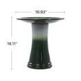 thumbnail image 3 of Green Ombre Ceramic Bird Bath 17'' Tall Glazed Pedestal Bird Bath with Swirl Pattern Lightweight Elegant Outdoor Bird Basin for Garden Yard Landscape, 3 of 10