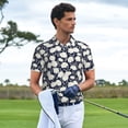 thumbnail image 3 of Sikiie Daisies Flowers Print Men's Short-sleeved POLO Shirts, Button-down Shirts and T-shirts are Suitable for Vacation, Leisure and Business-Medium, 3 of 6