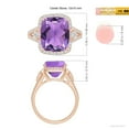 thumbnail image 5 of ANGARA Natural 4.6 Ct. Amethyst with Diamond Halo Ring in 14K Rose Gold for Women (Ring Size: 11.5), 5 of 10
