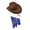 Deep coffee, variant on SDFGTstore Multipurpose Cowboy Costume Hat Neckwear Set For Themed Parties And Games