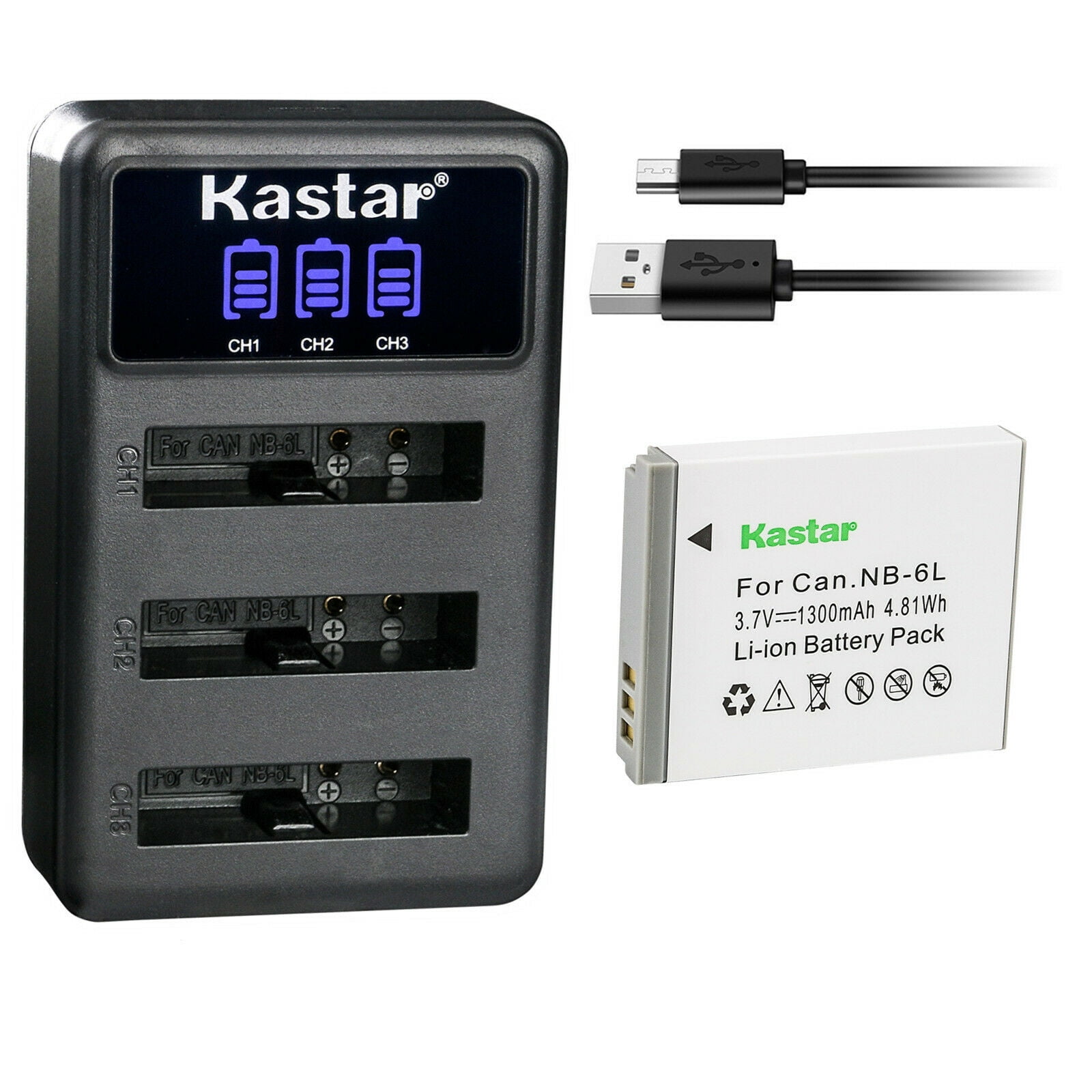 Kastar 1 Pack Battery And Lcd Triple Usb Charger Compatible With Canon Nb 6l Nb6l Nb 6lh Nb6lh Battery Canon Cb 2ly Charger Canon Ixy Digital 25 Is Digital Ixus 0 Is Digital Ixus 210