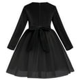 thumbnail image 2 of IDOPIP Toddler Baby Girls Velvet Tutu Dress Long Sleeve Christmas Party Wedding Dresses Fall Winter Clothes, 2 of 7