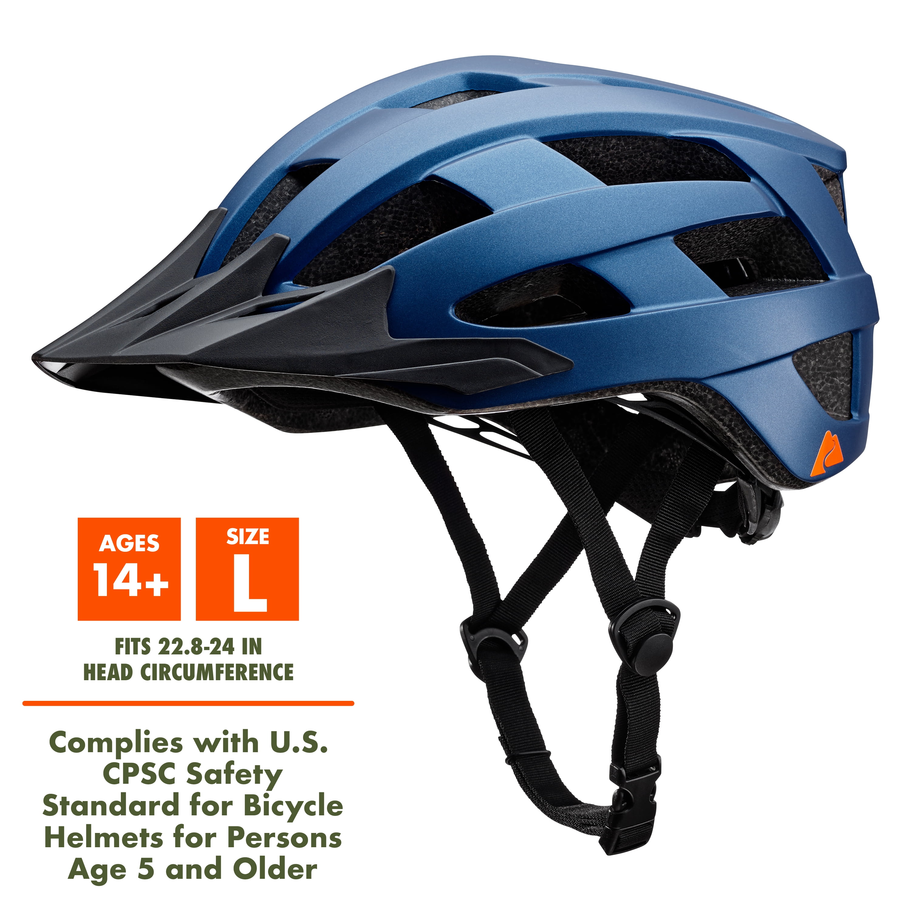 Ozark Trail Adult Bike Helmet, Blue, Adjustable, Ages 14+