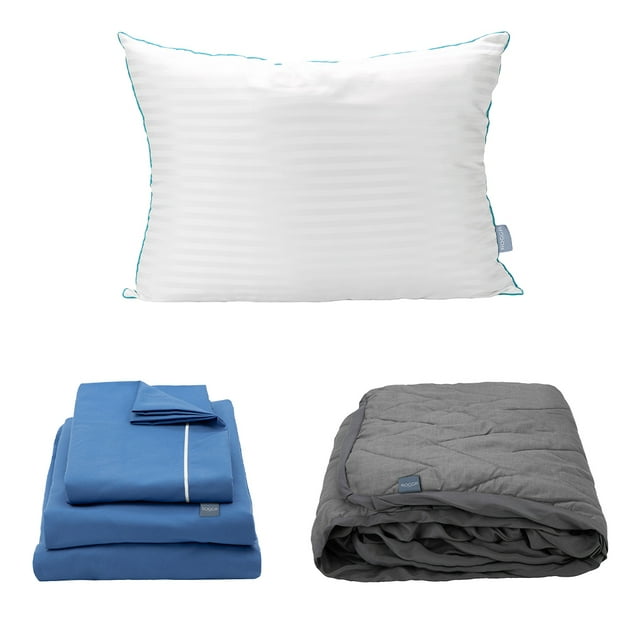 Sábanas Individual Royal Azul + Protector Lux + Almohada Royal