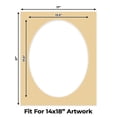 thumbnail image 2 of Beige Picture Frame Mat for 17x21 Frames - Oval Opening for 14x18 Photos - 25 Mats, 2 of 7