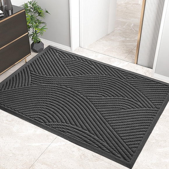 Jainmy Washable Rugs 5x7, Dark Green Floral Moroccan Printed Area Rug for Living Room Bedroom, Low Pile Thin Carpet Rug with Rubber Backing Non Slip