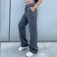thumbnail image 4 of Tqcoqu Hiking Cargo Pants for Women Lightweight Outdoor Cargo Pants Casual Trousers with Side Zipper Pockets,Gray,Women's S-XXL, 4 of 7