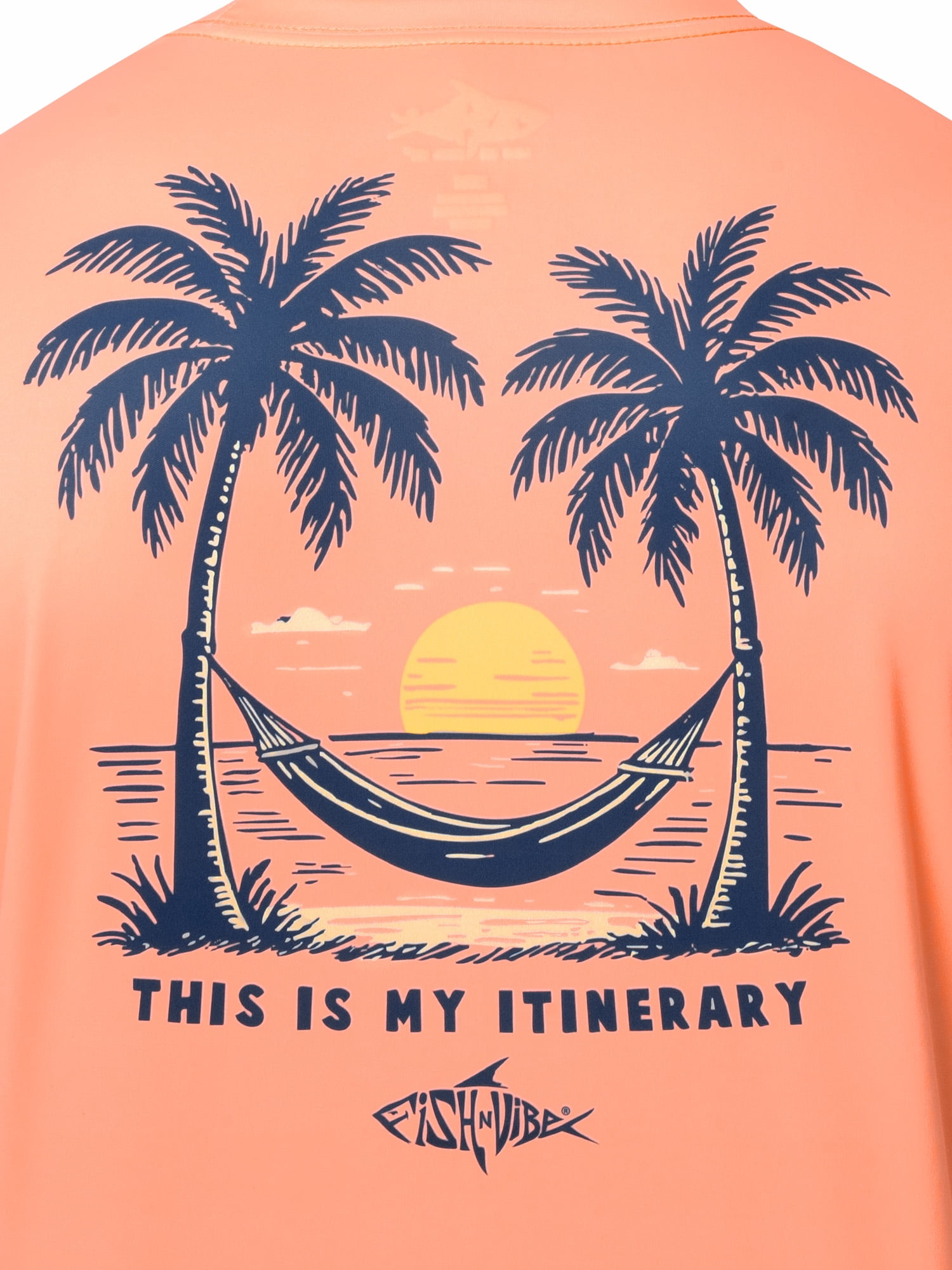 Fish N Vibe Men's Sublimated Long Sleeve Performance Tee, Shrimp/Fnv Itinerary, 3XL
