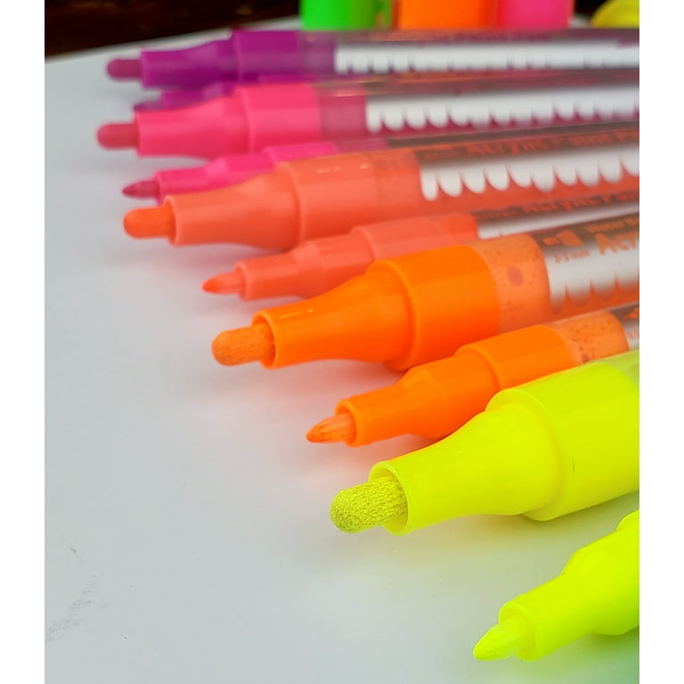 8 Colors/set Neon UV Fluorescent Acrylic Paint Pens, Paint Markers, Glow in  The Dark Bright DIY Luminous Marker Pen Art Supplies