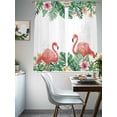 thumbnail image 4 of Pink Flamingo Birds Sheer Curtains 72 Inch Length 2 Panels for Living Room, Summer Tropical Plants Flowers Voile Kitchen Curtain Set, Luxury Privacy Drapes Window Treatment for Bedroom, 4 of 7
