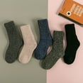 thumbnail image 2 of IROINNID Ankle Socks for Men and Women 5 Pairs Warm Winter Socks Patchwork Solid Thick Knit Cozy Socks ,Navy, 2 of 4