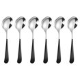 thumbnail image 2 of Iodue Tableware Round Spoon 304 Stainless Spoon Fork Household Cute Small Soup Spoon Thick Round Bottom Eating Spoon, 2 of 4