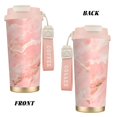 thumbnail image 2 of Stainless Steel Coffee Cup 7.7×2.6×3.5in Tapered Design Nylon Woven Wrist Strap Portable Durable Cup Bottom With Non-Slip Sticker Pink Marble_4, 2 of 8