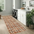 thumbnail image 1 of GlowSol 2'x8' Runner Rug Washable Plaid Rug Entryway Hallway Kitchen Runners Farmhouse Bedsides Runners Rug for Laundry Room, Orange, 1 of 7