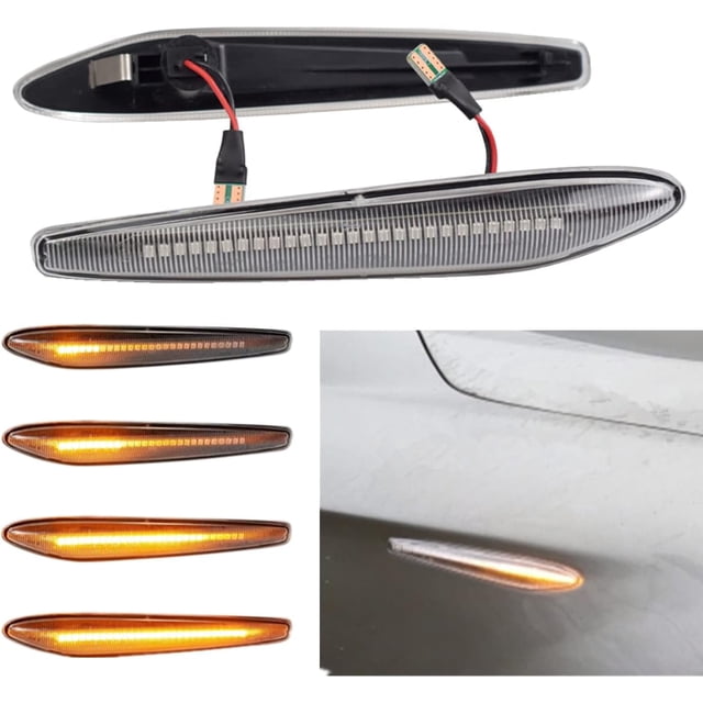 piezas LED luces de circulación diurna señal de giro lateral dinámica ámbar compatible para Alfa Romeo 159 coche deportivo Boera Spider tipo 939 (blanco) Dksfjkl