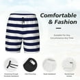 thumbnail image 6 of Picia Navy Blue And White Stripes pattern Mens Swim Trunks with Compression Liner Stretch Beach Shorts Quick Dry with Zipper Pockets No-Chafing Board Shorts-Small, 6 of 9