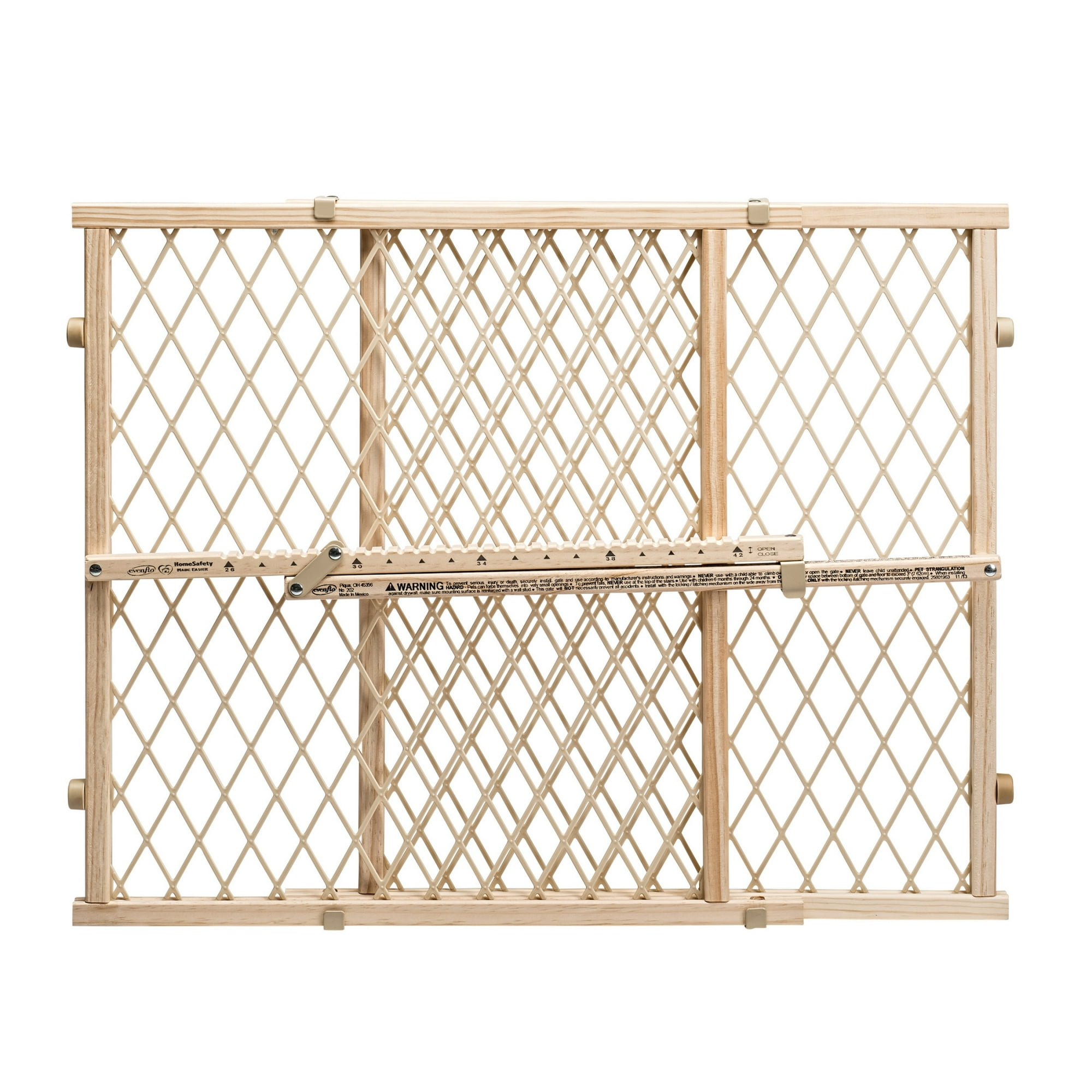 Evenflo Position & Lock Value Adjustable Wood Baby Gate, Fits Openings 26 - 42 in. Wide