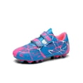 thumbnail image 3 of Daeful Crampons de Soccer pour Enfants à Bande Magique Chaussures de Soccer Bout Rond Espadrilles de Sport Entraînement Légères Flexibles Basses Chaussures de Course FG Crampons Rose 3Y, 3 of 9